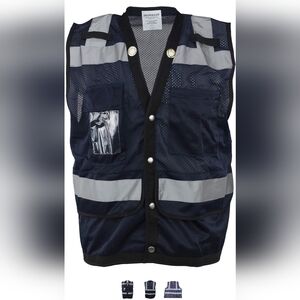 Ironwear 1279-BS-RD-CID-7-4XL Polyester SAFETY Vest with Snaps, SIZE 4XL